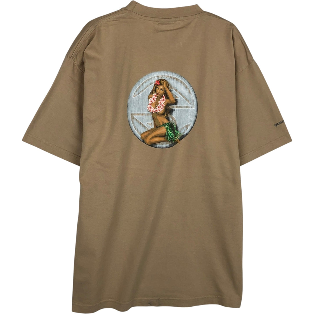 Quiksilver surf skate t-shirt, men's size L (approx.) cotton Beige type Vintage Second Hand