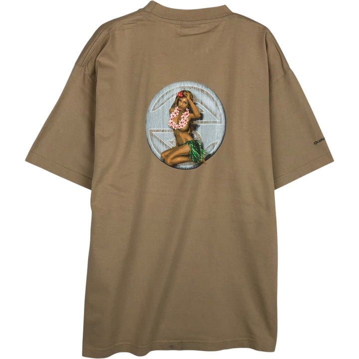 Quiksilver surf skate t-shirt, men's size L (approx.) cotton Beige type Vintage Second Hand