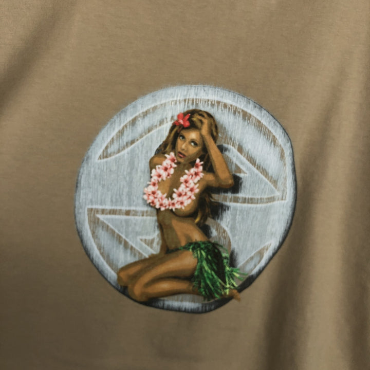 Quiksilver surf skate t-shirt, men's size L (approx.) cotton Beige type Vintage Second Hand