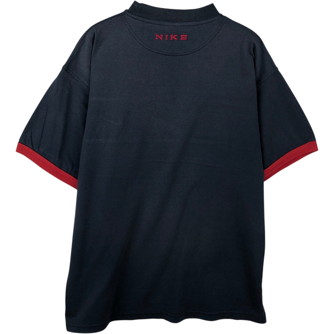90s-era Nike logo t-shirt, men's size L equivalent, vintage. cotton navy blue type Vintage Second Hand