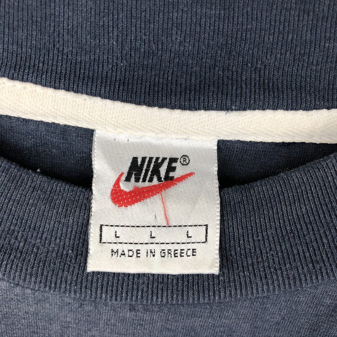 90s-era Nike logo t-shirt, men's size L equivalent, vintage. cotton navy blue type Vintage Second Hand