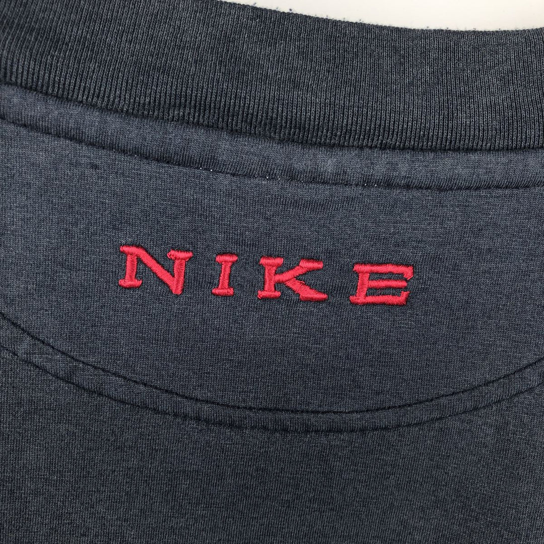 90s-era Nike logo t-shirt, men's size L equivalent, vintage. cotton navy blue type Vintage Second Hand