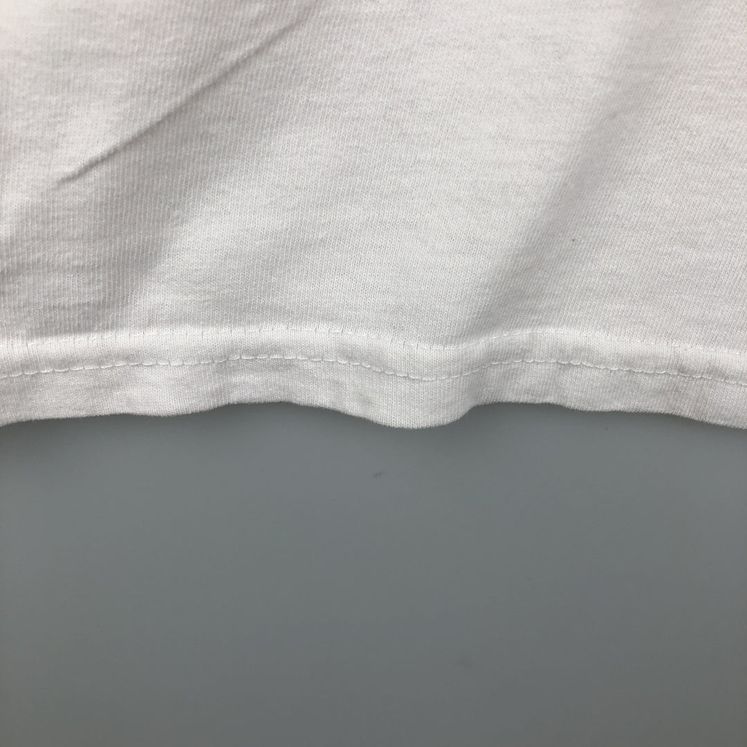 90s-era Nike V-neck T-shirt with a single logo, made in USA, men's size L equivalent, vintage. cotton white type Vintage Second Hand