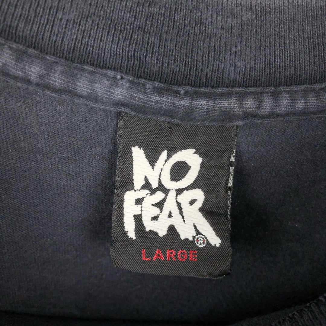 90'S NO FEAR surf skate T-shirt made in USA, men's size L, vintage cotton Charcoal Vintage Second Hand