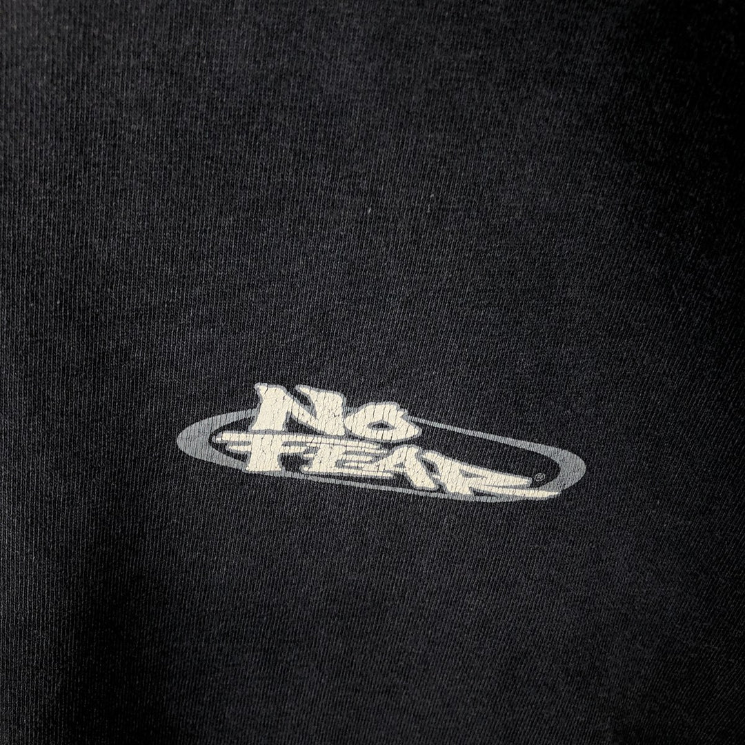 90'S NO FEAR surf skate T-shirt made in USA, men's size L, vintage cotton Charcoal Vintage Second Hand