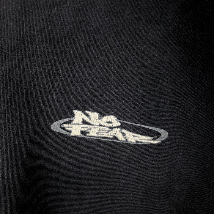 90'S NO FEAR surf skate T-shirt made in USA, men's size L, vintage cotton Charcoal Vintage Second Hand