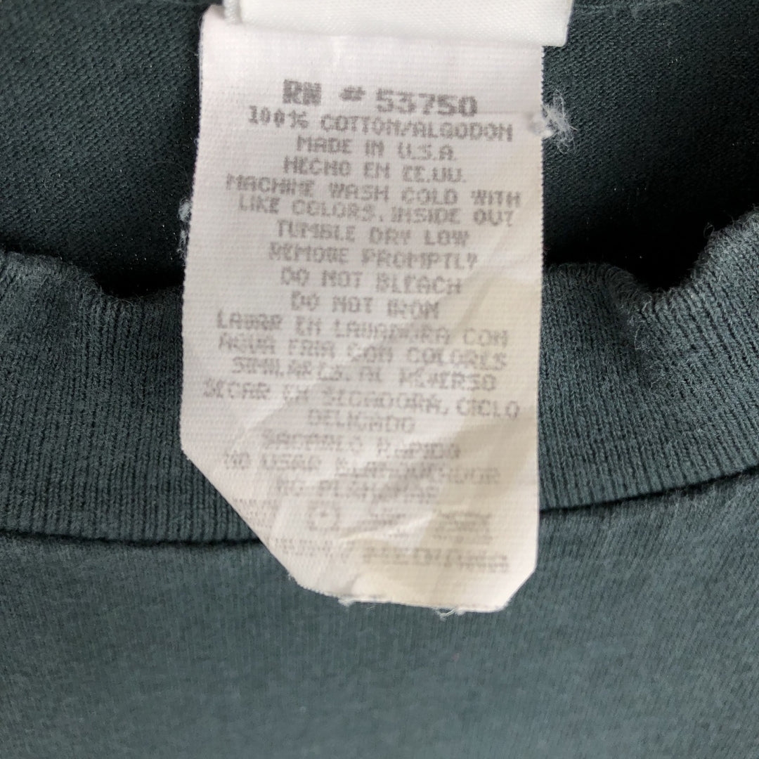 80s-90'S HANG TEN Back Logo Surf Skate T-Shirt, Made in USA, Men's Size M (Equivalent), Vintage cotton Green type dark green Vintage Second Hand