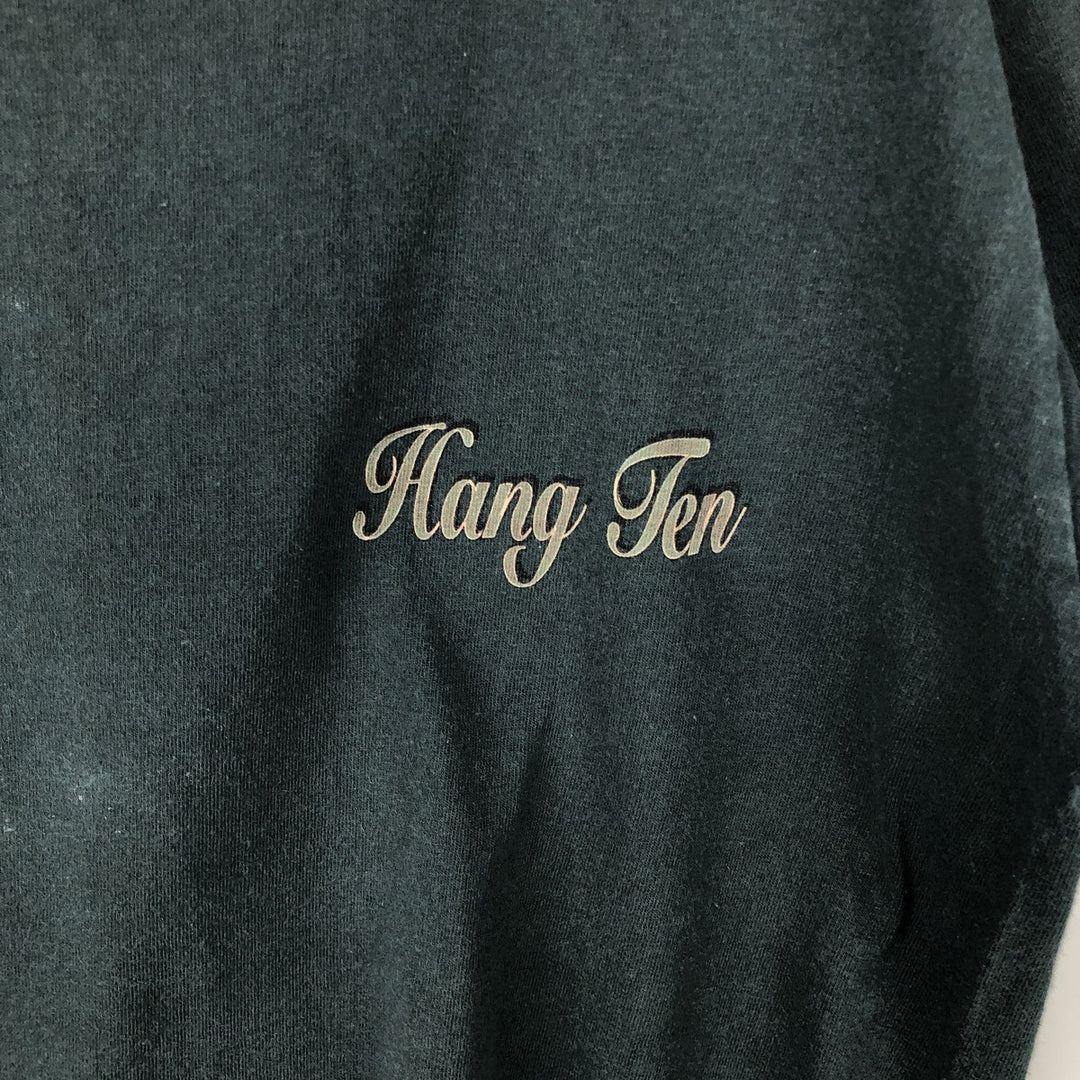 80s-90'S HANG TEN Back Logo Surf Skate T-Shirt, Made in USA, Men's Size M (Equivalent), Vintage cotton Green type dark green Vintage Second Hand