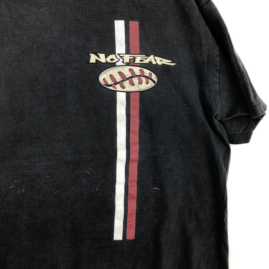 90'S NO FEAR surf skate T-shirt made in USA, men's XL size, vintage cotton black type Vintage Second Hand