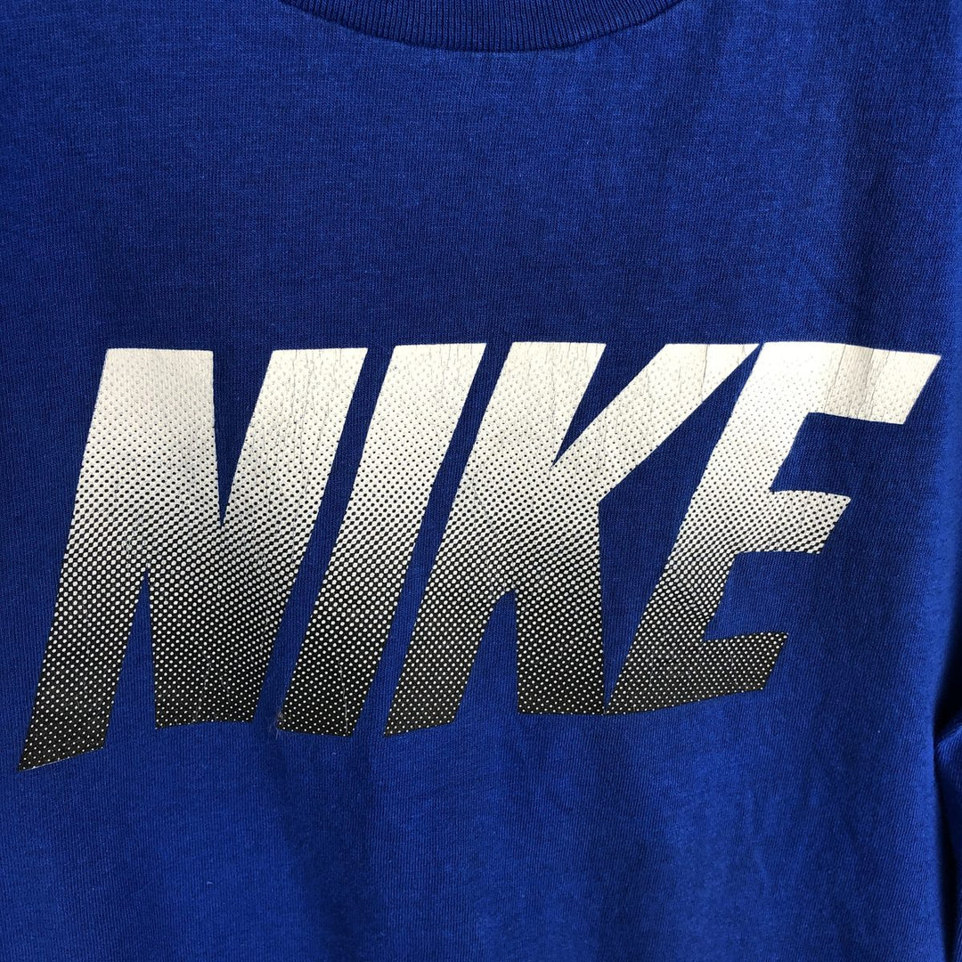 90'S Nike Silver Tag Logo Print T-Shirt Made in USA Men's L Size Vintage cotton blue type Vintage Second Hand