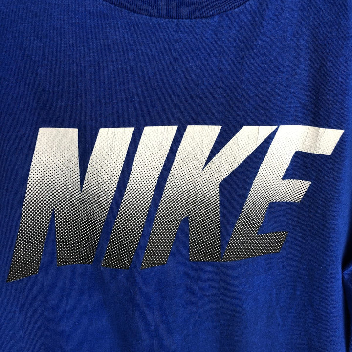 90'S Nike Silver Tag Logo Print T-Shirt Made in USA Men's L Size Vintage cotton blue type Vintage Second Hand