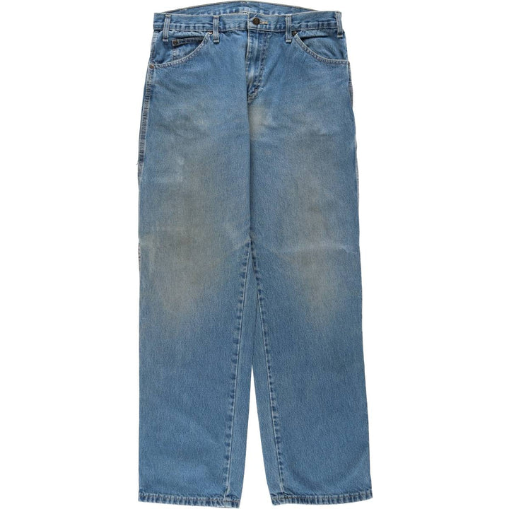 Dickies denim painter pants for men, equivalent to W33 unclear blue type Vintage Second Hand