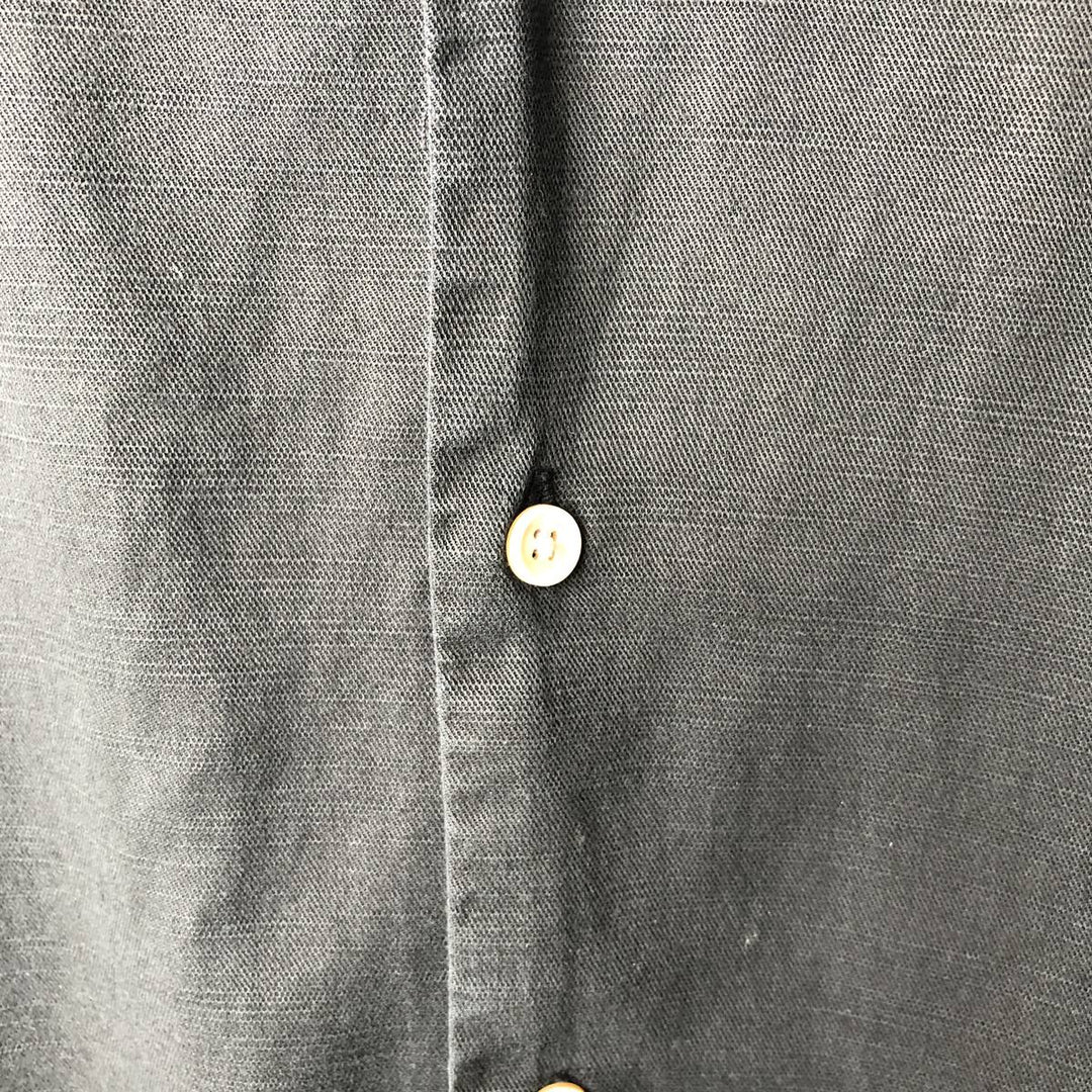 Short-sleeved open-collar box shirt, men's size L equivalent. unclear black type Vintage Second Hand