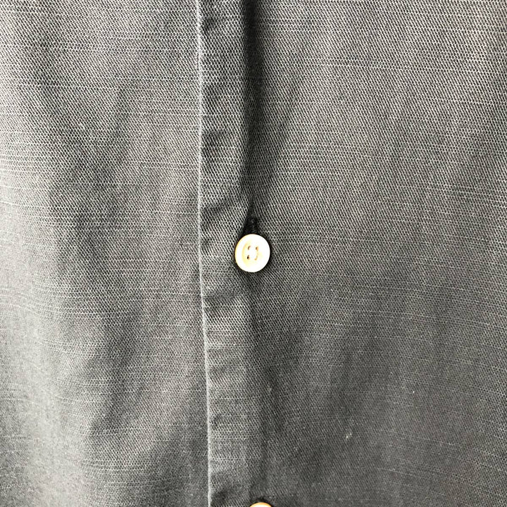 Short-sleeved open-collar box shirt, men's size L equivalent. unclear black type Vintage Second Hand