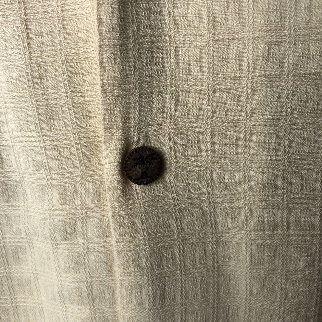 Jamaica Jaxx Check Pattern Short-Sleeve Open Collar Silk Shirt, Boxy Fit, Men's Size XL (approx.) silk yellow type Vintage Second Hand