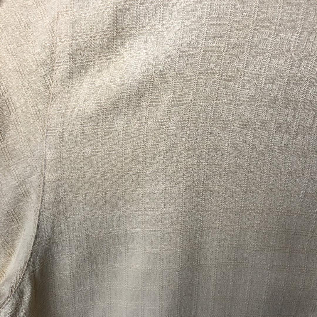 Jamaica Jaxx Check Pattern Short-Sleeve Open Collar Silk Shirt, Boxy Fit, Men's Size XL (approx.) silk yellow type Vintage Second Hand