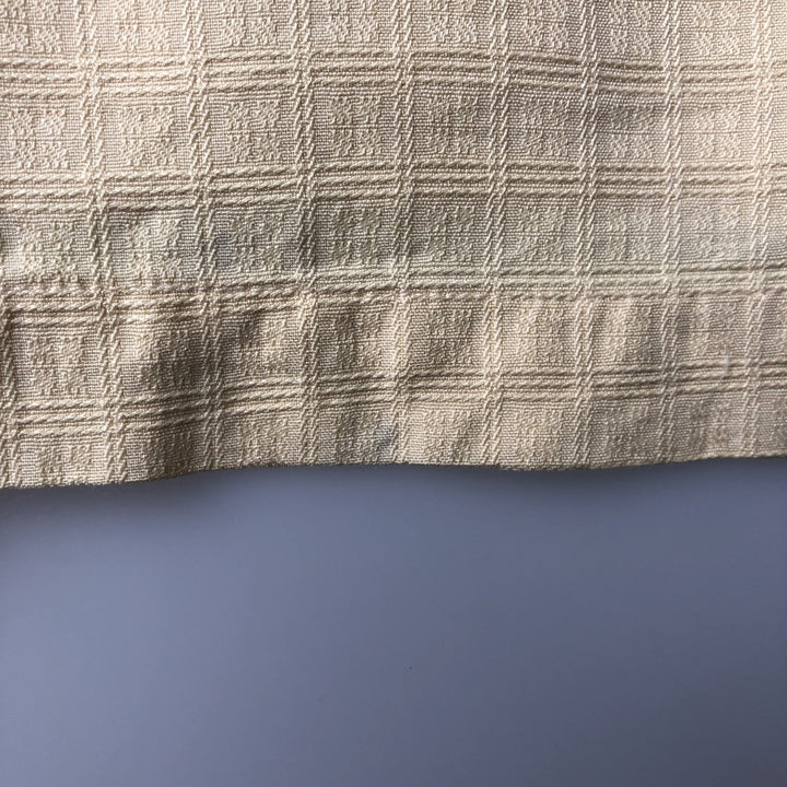 Jamaica Jaxx Check Pattern Short-Sleeve Open Collar Silk Shirt, Boxy Fit, Men's Size XL (approx.) silk yellow type Vintage Second Hand