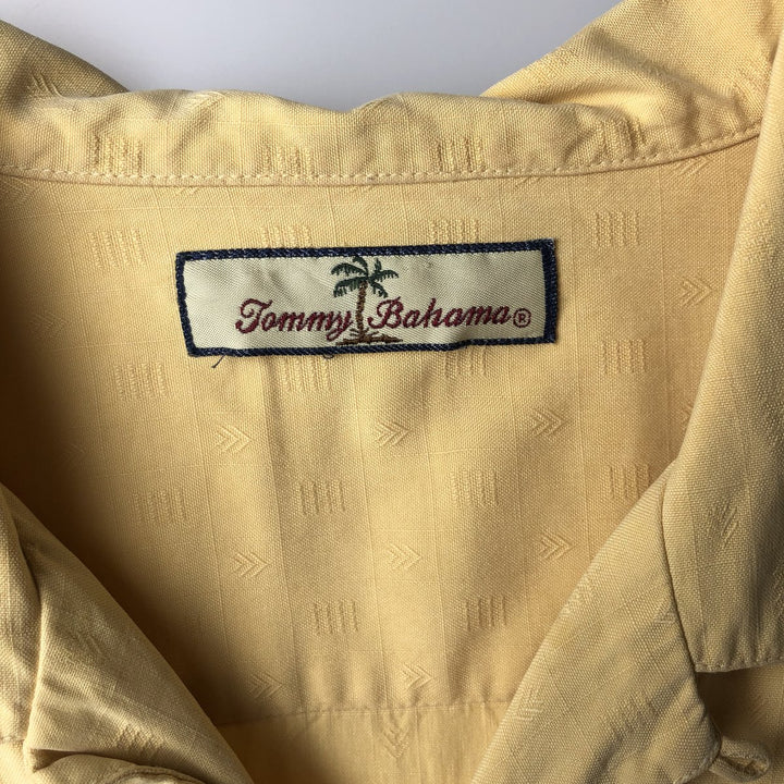 Tommy Bahama all-over print short-sleeved open-collar shirt, boxy style, men's size XL. unclear yellow type Vintage Second Hand