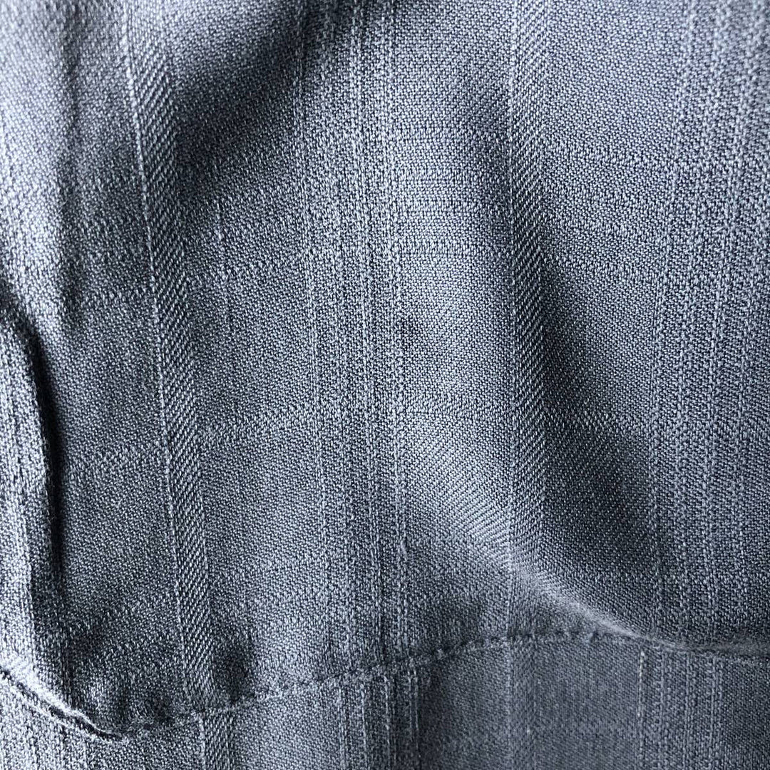 CROFT and BARROW Check Pattern Short-Sleeve Open Collar Silk Shirt, Boxy Fit, Men's Size L silk blue type Vintage Second Hand