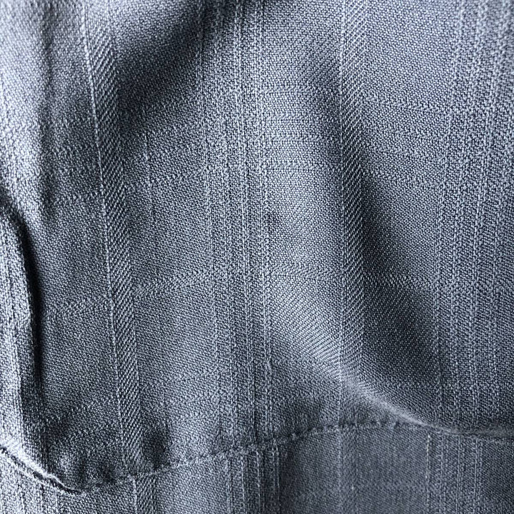 CROFT and BARROW Check Pattern Short-Sleeve Open Collar Silk Shirt, Boxy Fit, Men's Size L silk blue type Vintage Second Hand