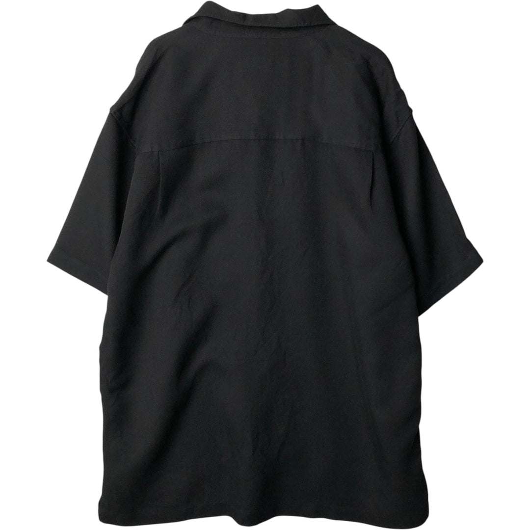 EIGHTY EIGHT Short-Sleeve Open Collar Rayon Shirt, Boxy Shirt, Men's Size M (approx.) Rayon black type Vintage Second Hand