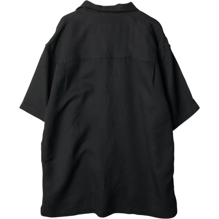 EIGHTY EIGHT Short-Sleeve Open Collar Rayon Shirt, Boxy Shirt, Men's Size M (approx.) Rayon black type Vintage Second Hand
