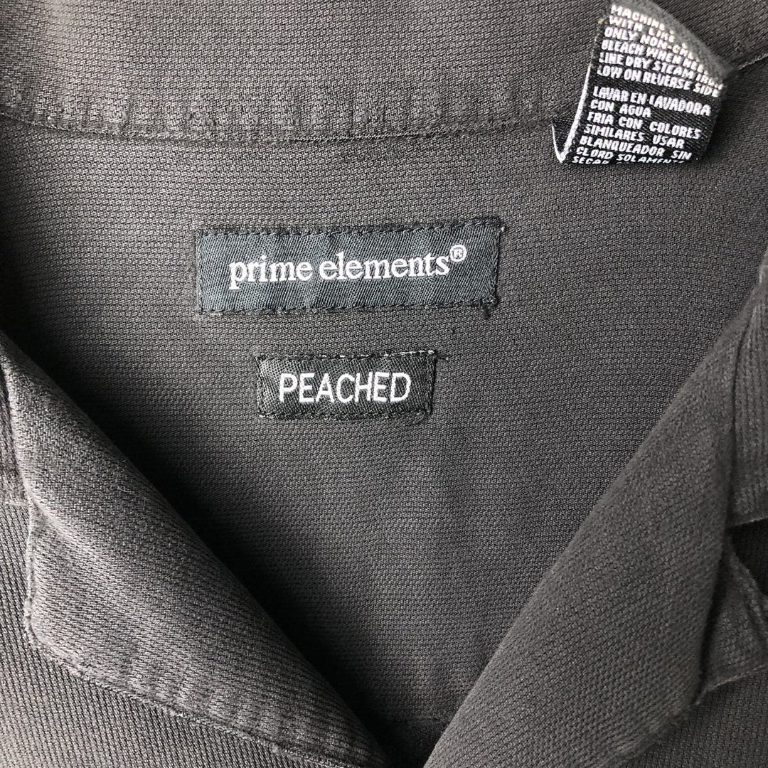 Prime Elements Short-Sleeve Open-Collar Rayon Shirt, Boxy Fit, Men's Size XL Rayon black type Vintage Second Hand