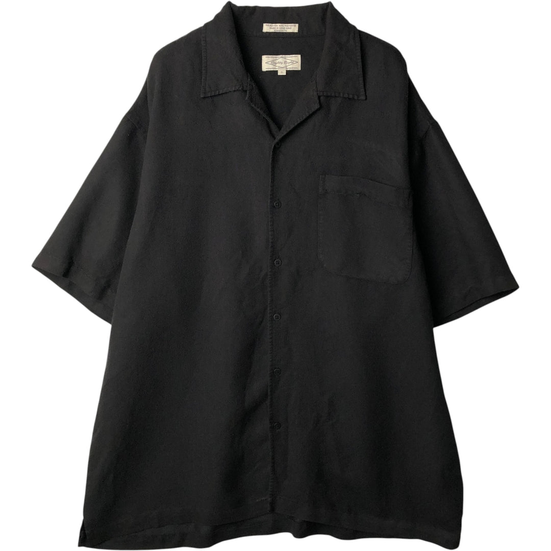 EIGHTY EIGHT Short-Sleeve Open Collar Rayon Shirt, Boxy Shirt, Men's XL Equivalent Rayon black type Vintage Second Hand
