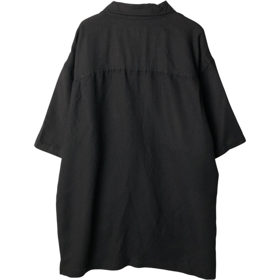 EIGHTY EIGHT Short-Sleeve Open Collar Rayon Shirt, Boxy Shirt, Men's XL Equivalent Rayon black type Vintage Second Hand