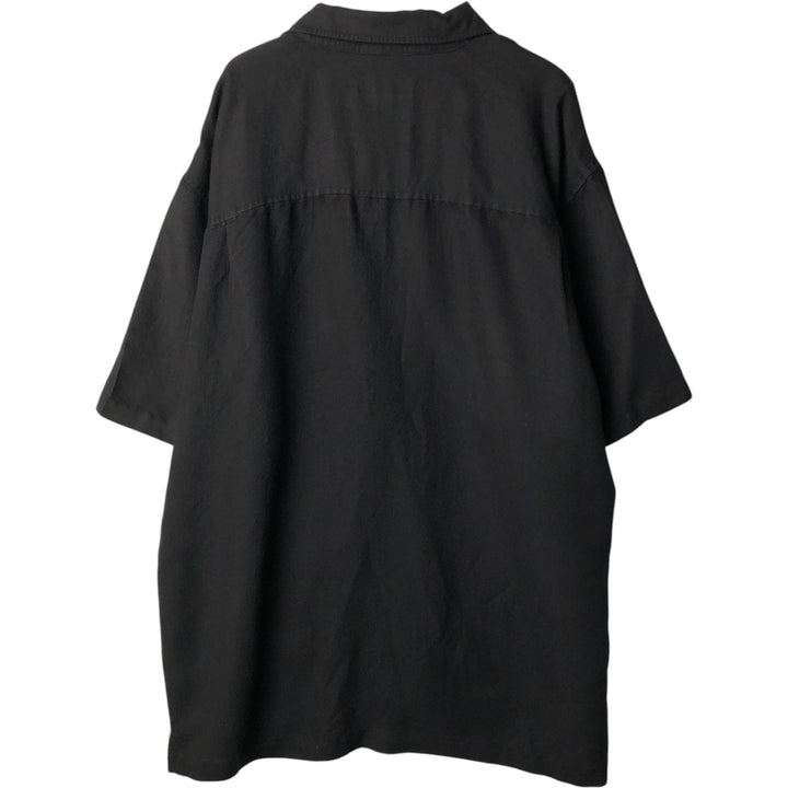 EIGHTY EIGHT Short-Sleeve Open Collar Rayon Shirt, Boxy Shirt, Men's XL Equivalent Rayon black type Vintage Second Hand