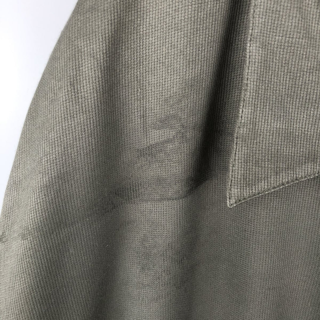 90'S Cherokee Waikiki Wear Short-Sleeve Open-Collar Rayon Shirt, Boxy Shirt, Men's XL Equivalent, Vintage Viscose rayon Khaki type Vintage Second Hand