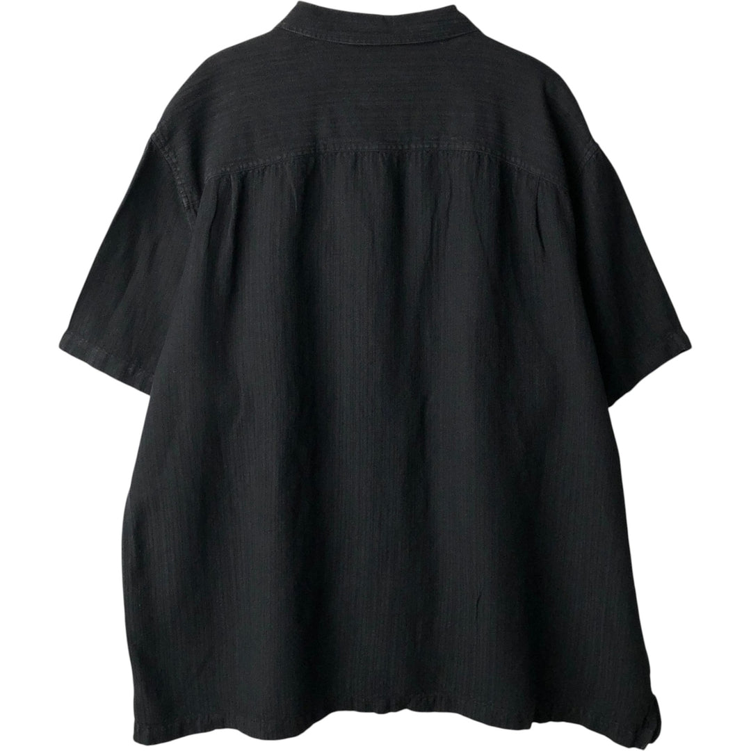 ALFANI Short-Sleeve Open-Collar Shirt, Boxy Shirt, Men's Size XL (approx.) unclear black type Vintage Second Hand