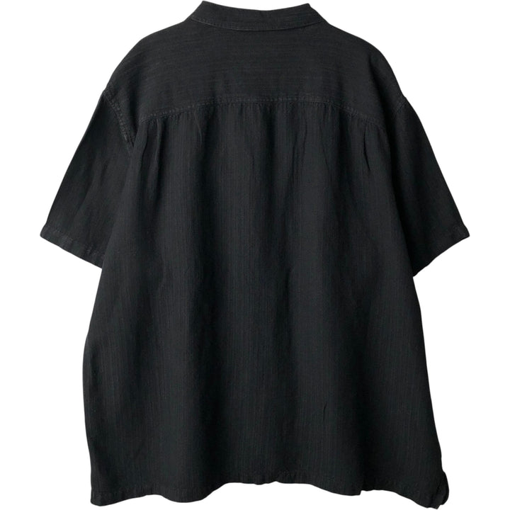 ALFANI Short-Sleeve Open-Collar Shirt, Boxy Shirt, Men's Size XL (approx.) unclear black type Vintage Second Hand