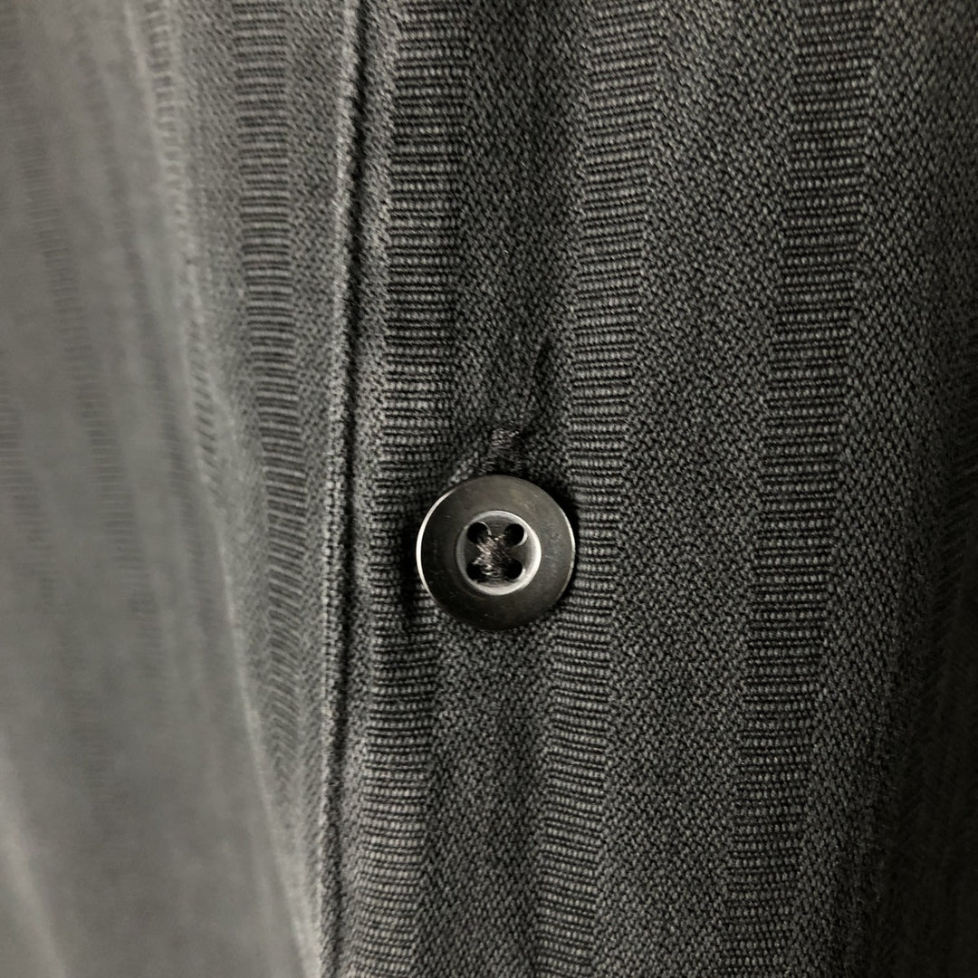 PRONTO UOMO Short-Sleeve Open-Collar Rayon x Silk Box Shirt, Men's Size L (approx.) silk black type Vintage Second Hand