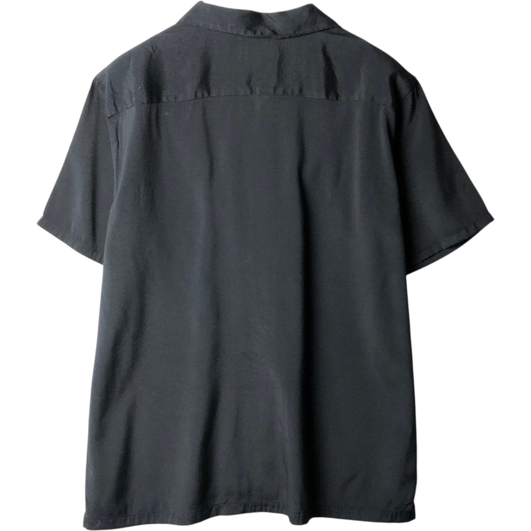 MOSSIMO Short-Sleeve Open-Collar Poly/Rayon Box Shirt, Men's Size L (approx.) Rayon black type Vintage Second Hand