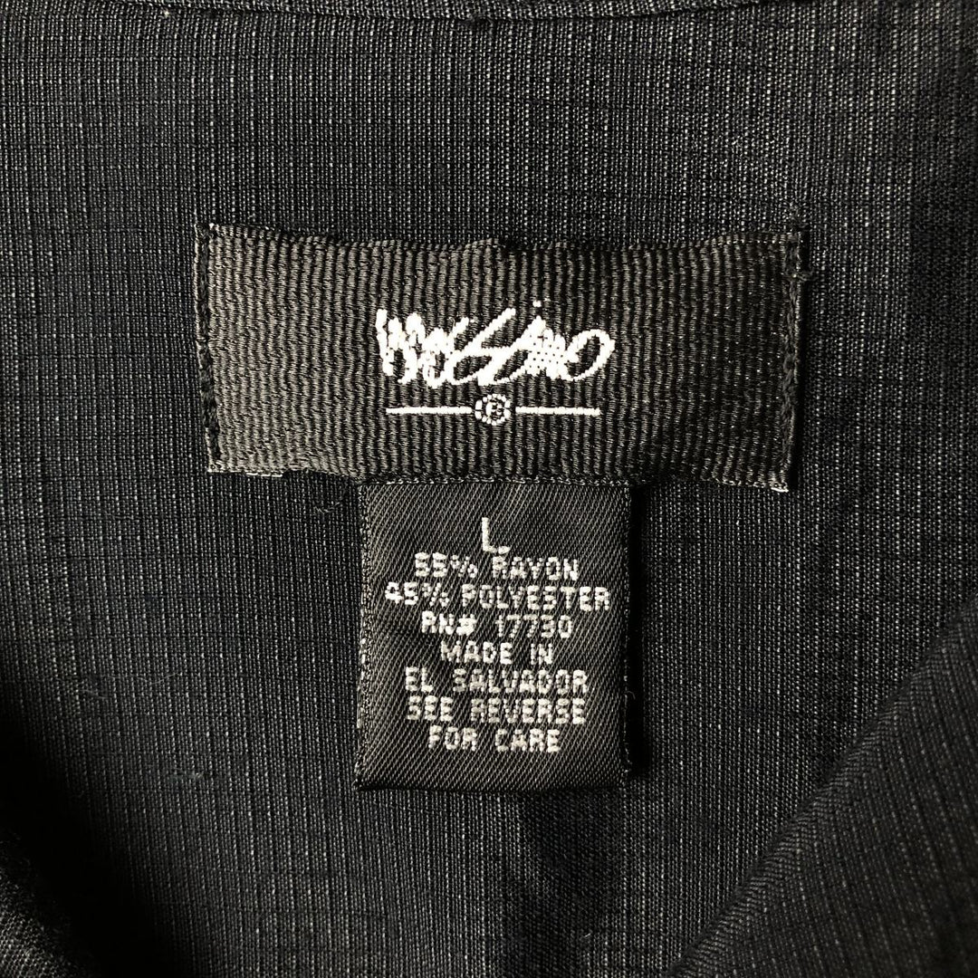 MOSSIMO Short-Sleeve Open-Collar Poly/Rayon Box Shirt, Men's Size L (approx.) Rayon black type Vintage Second Hand