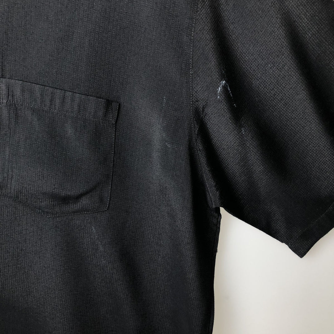 MOSSIMO Short-Sleeve Open-Collar Poly/Rayon Box Shirt, Men's Size L (approx.) Rayon black type Vintage Second Hand