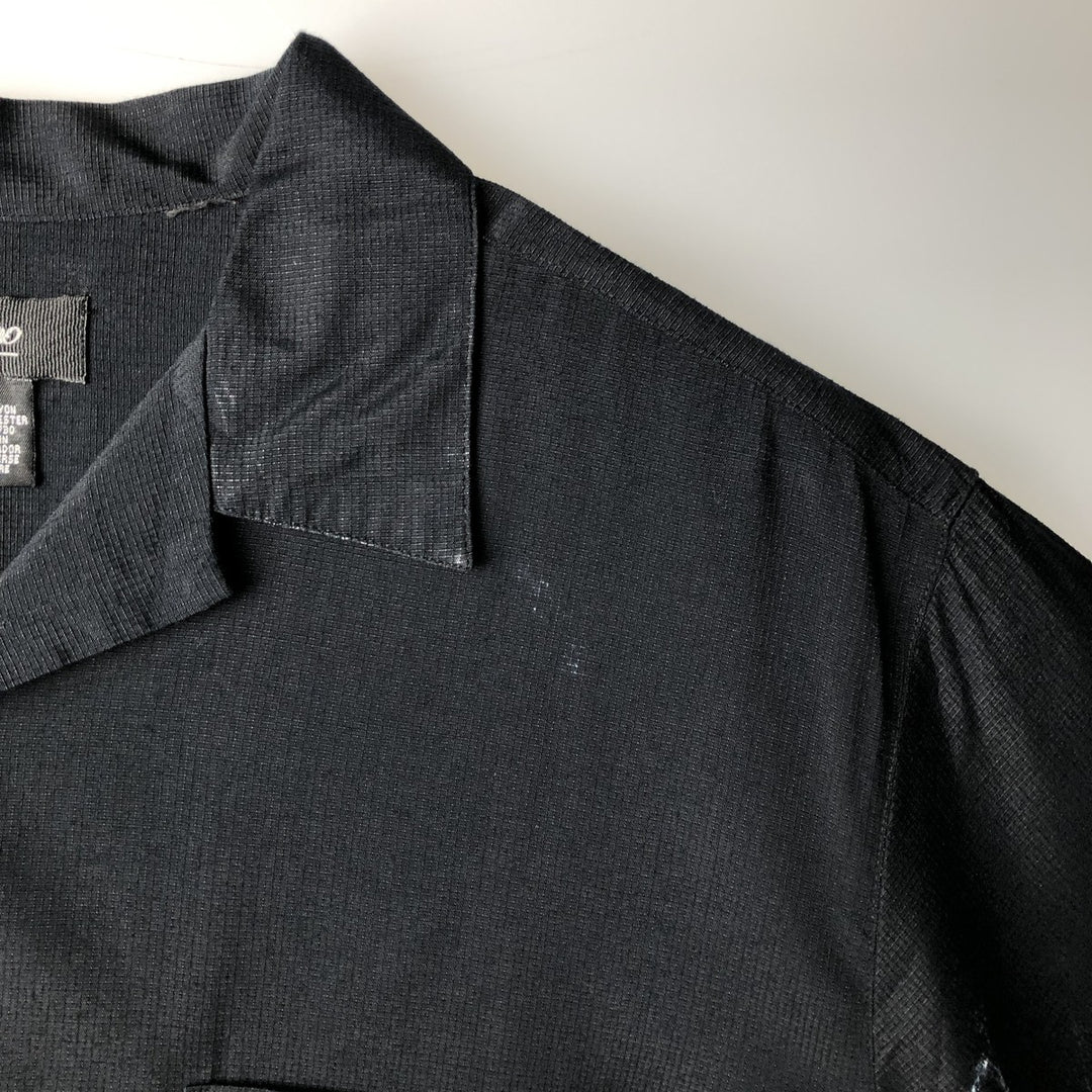 MOSSIMO Short-Sleeve Open-Collar Poly/Rayon Box Shirt, Men's Size L (approx.) Rayon black type Vintage Second Hand