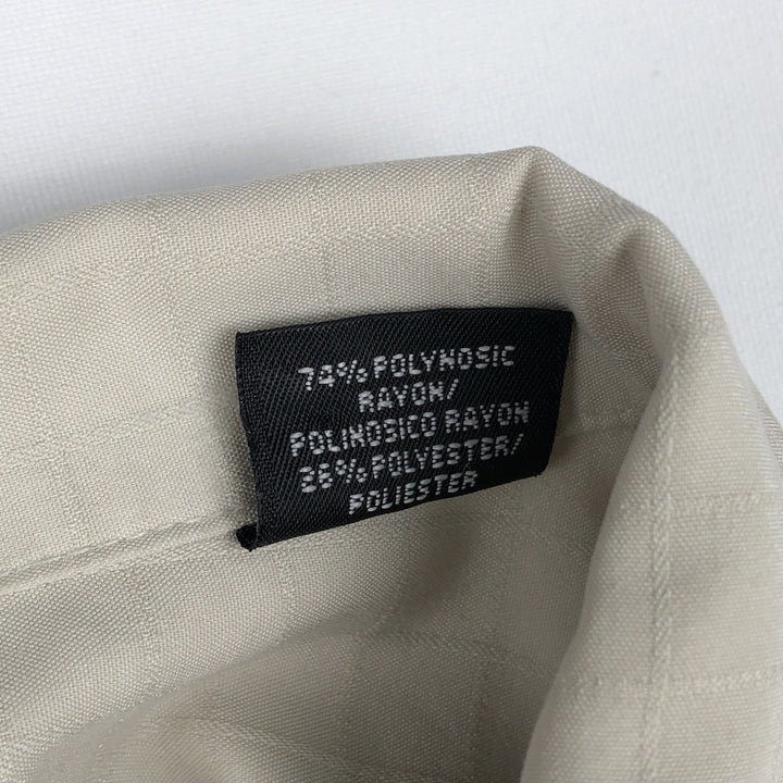 Haggar Check Pattern Short-Sleeve Open Collar Shirt, Boxy Shirt, Men's Size L (approx.) Rayon Beige type Vintage Second Hand