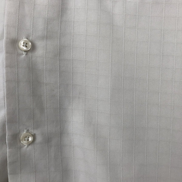 Haggar Check Pattern Short-Sleeve Open Collar Shirt, Boxy Shirt, Men's Size L (approx.) Rayon Beige type Vintage Second Hand
