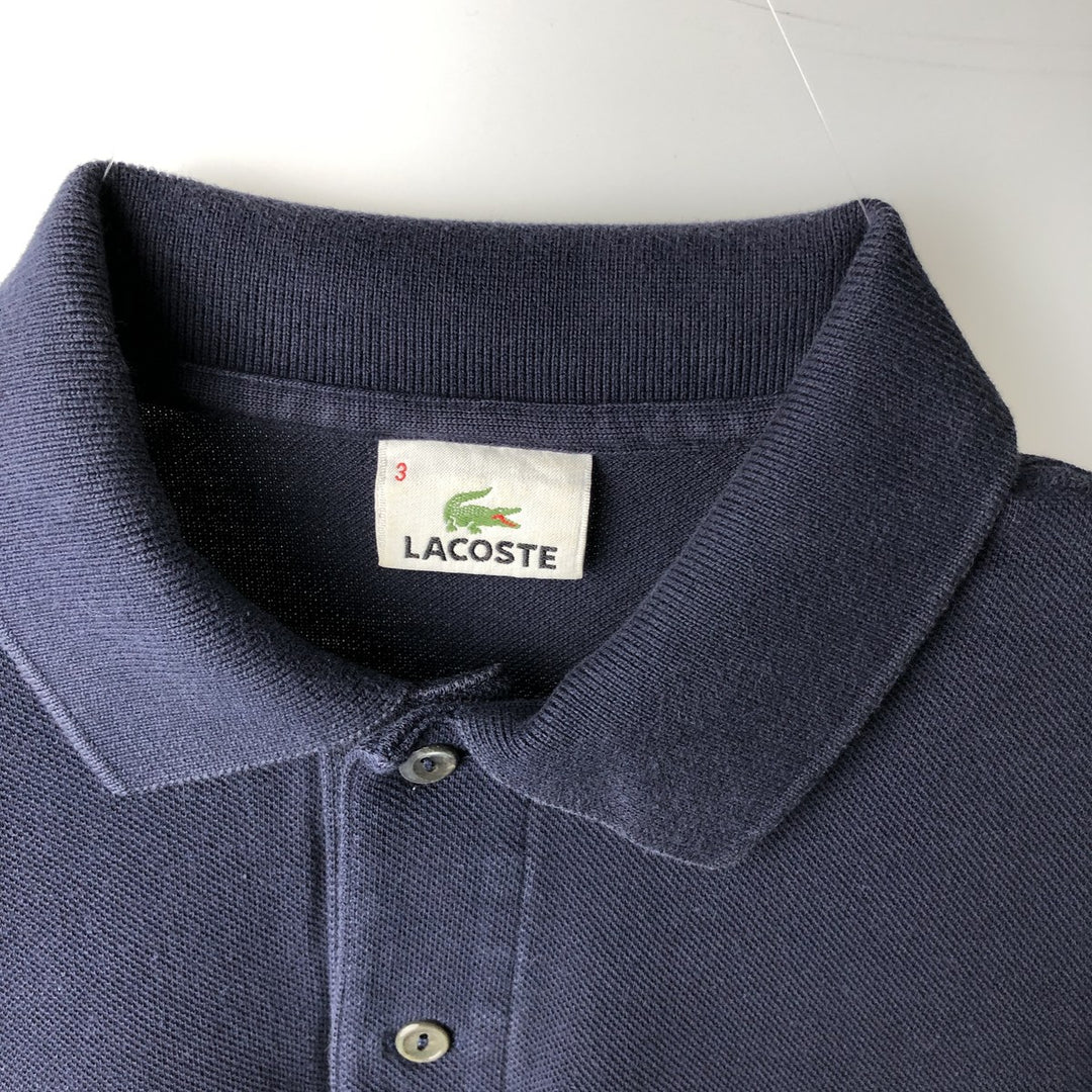 Lacoste LACOSTE short sleeve polo shirt size 3, men's size S unclear navy blue type Vintage Second Hand