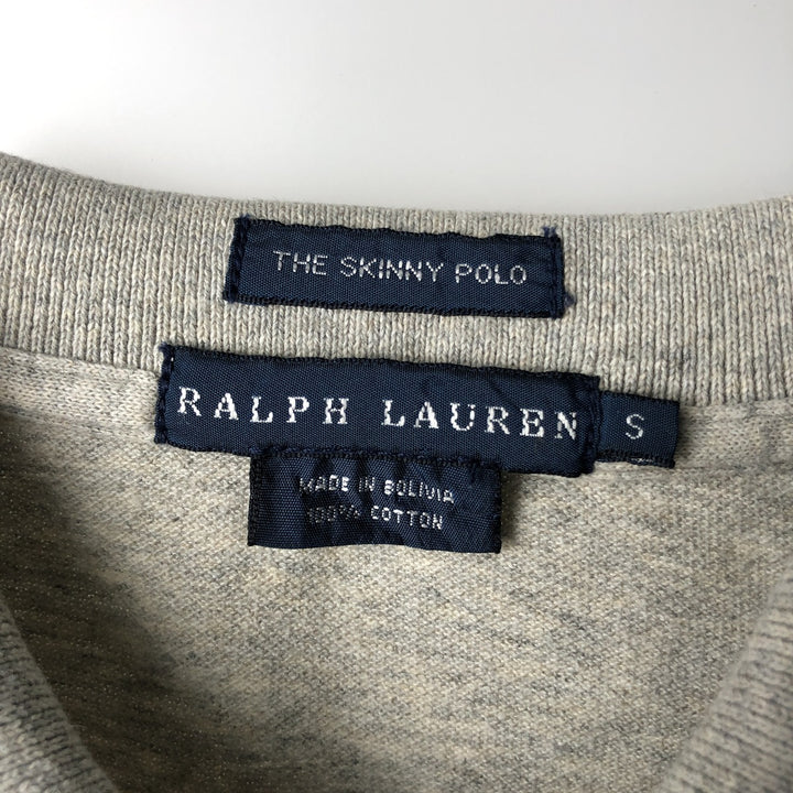 Ralph Lauren THE SKINNY POLO Short-Sleeve Polo Shirt, Women's Size S (approx.) cotton gray type Vintage Second Hand