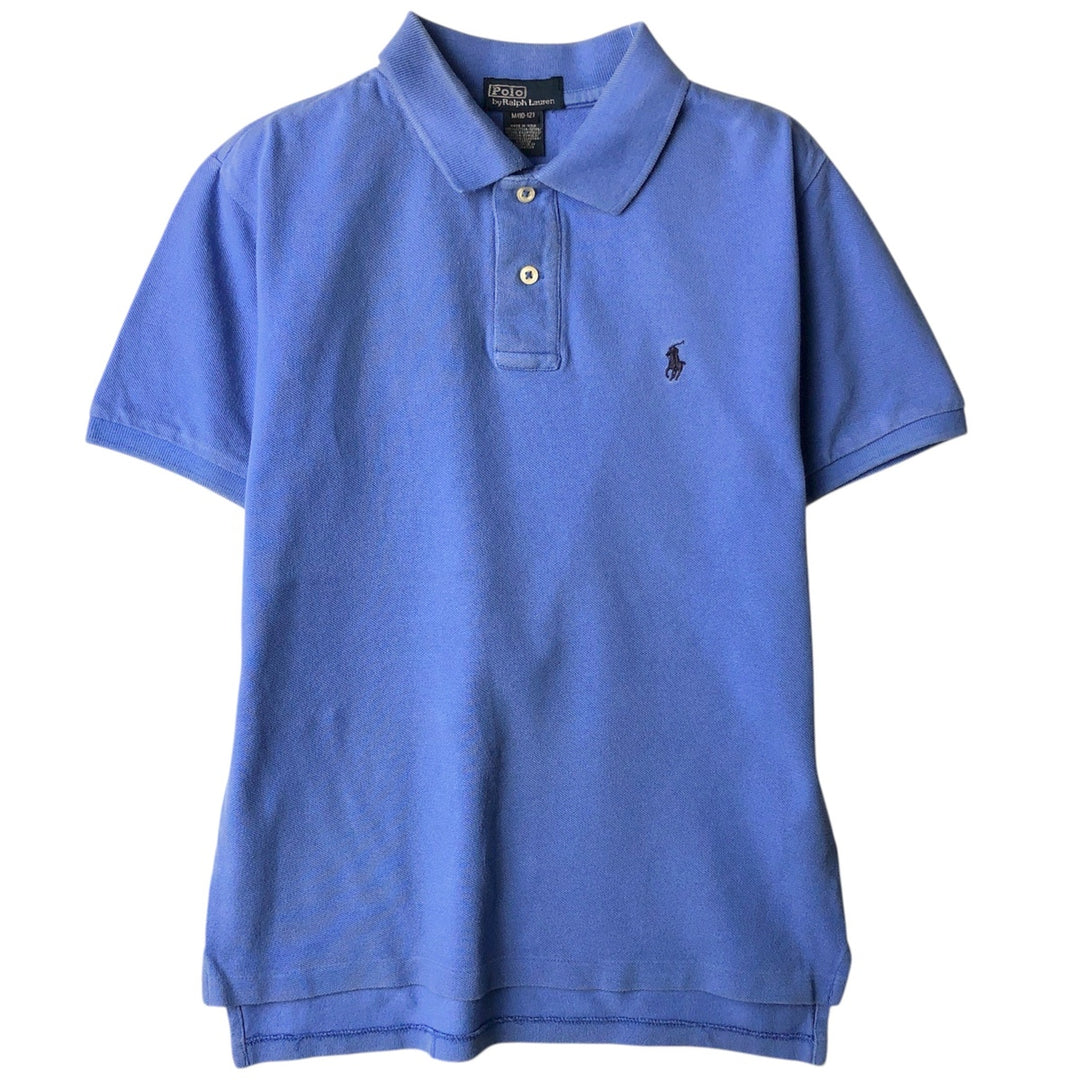 Ralph Lauren POLO by Ralph Lauren Short-Sleeve Polo Shirt, Women's Size S (approx.) cotton blue type Vintage Second Hand