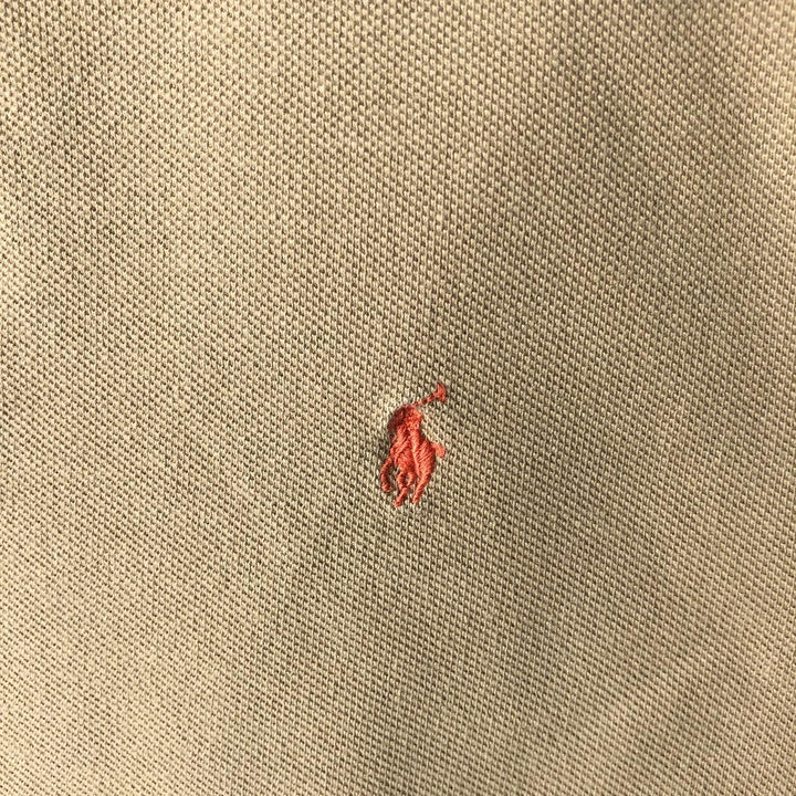 Ralph Lauren POLO by Ralph Lauren Short-Sleeve Polo Shirt, Women's Size S (approx.) cotton beige type brown Vintage Second Hand