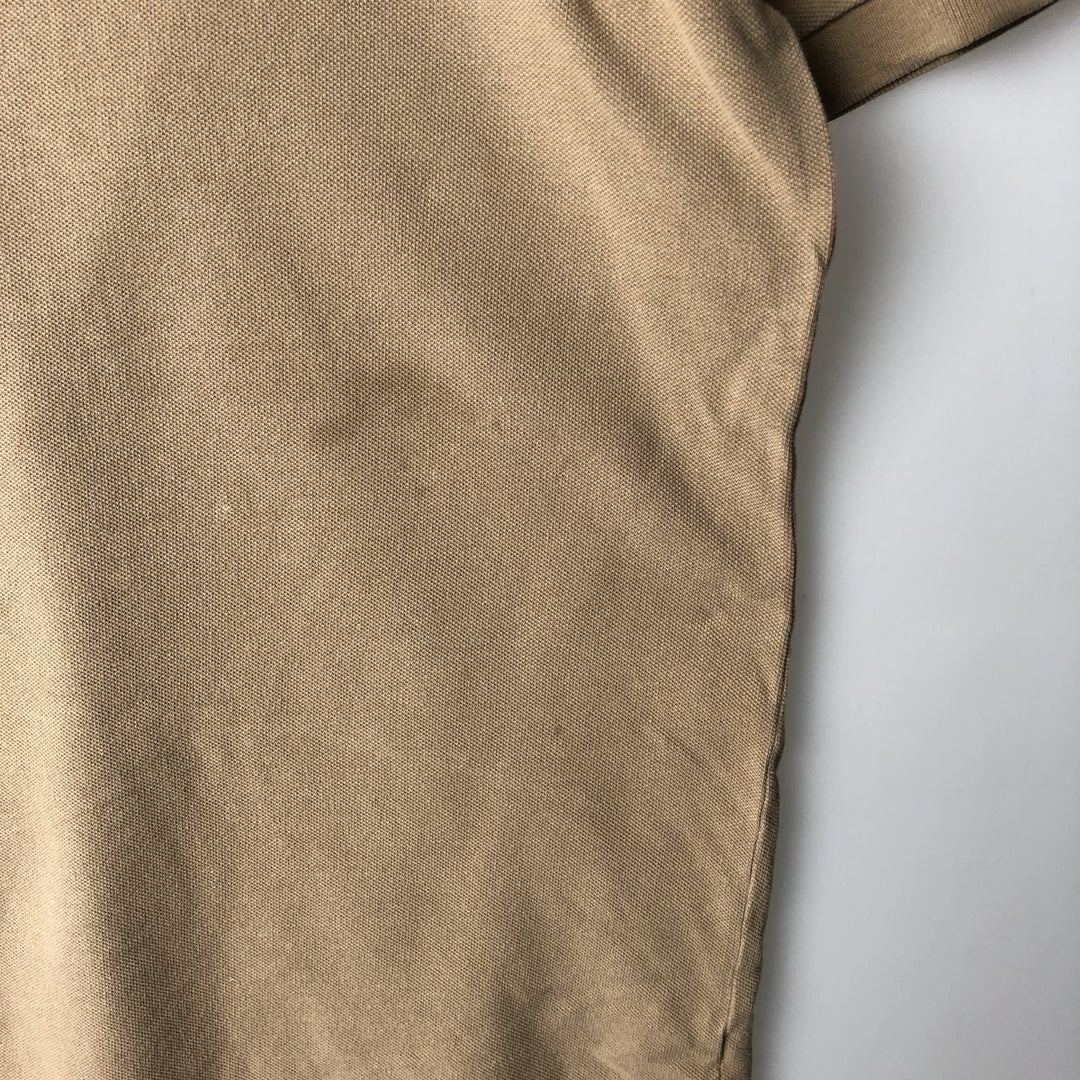 Ralph Lauren POLO by Ralph Lauren Short-Sleeve Polo Shirt, Women's Size S (approx.) cotton beige type brown Vintage Second Hand