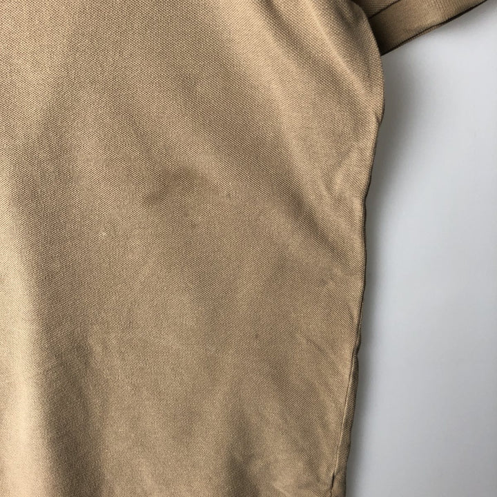 Ralph Lauren POLO by Ralph Lauren Short-Sleeve Polo Shirt, Women's Size S (approx.) cotton beige type brown Vintage Second Hand