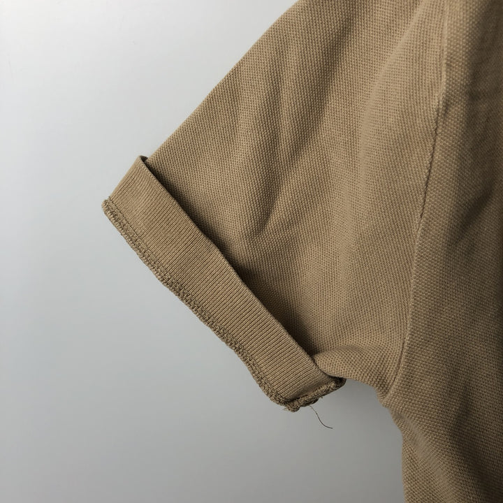 Ralph Lauren POLO by Ralph Lauren Short-Sleeve Polo Shirt, Women's Size S (approx.) cotton beige type brown Vintage Second Hand