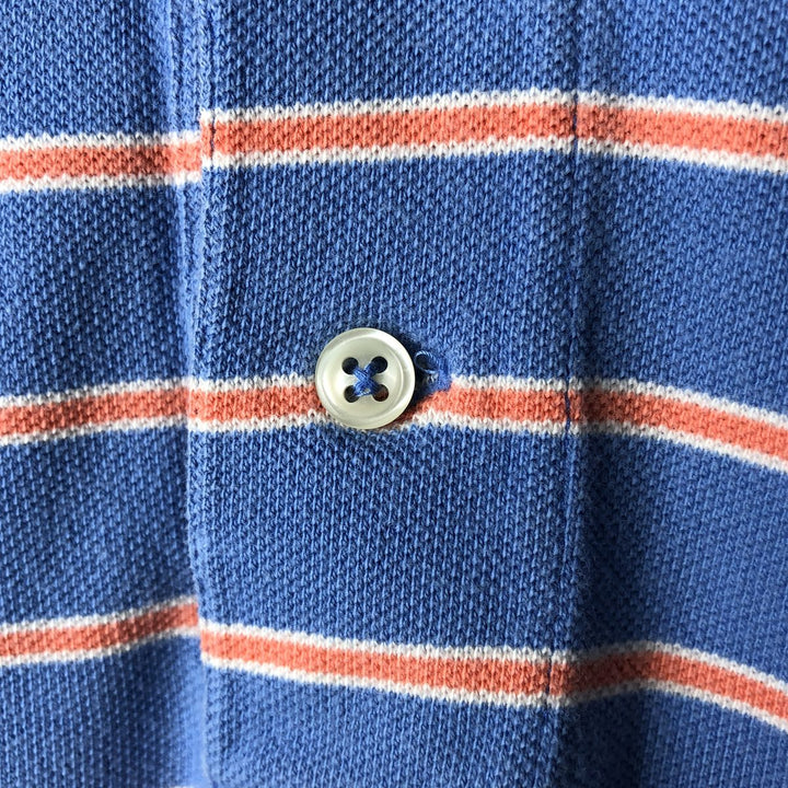 Ralph Lauren POLO by Ralph Lauren short sleeve striped polo shirt for women, size M cotton Blue type light blue Vintage Second Hand