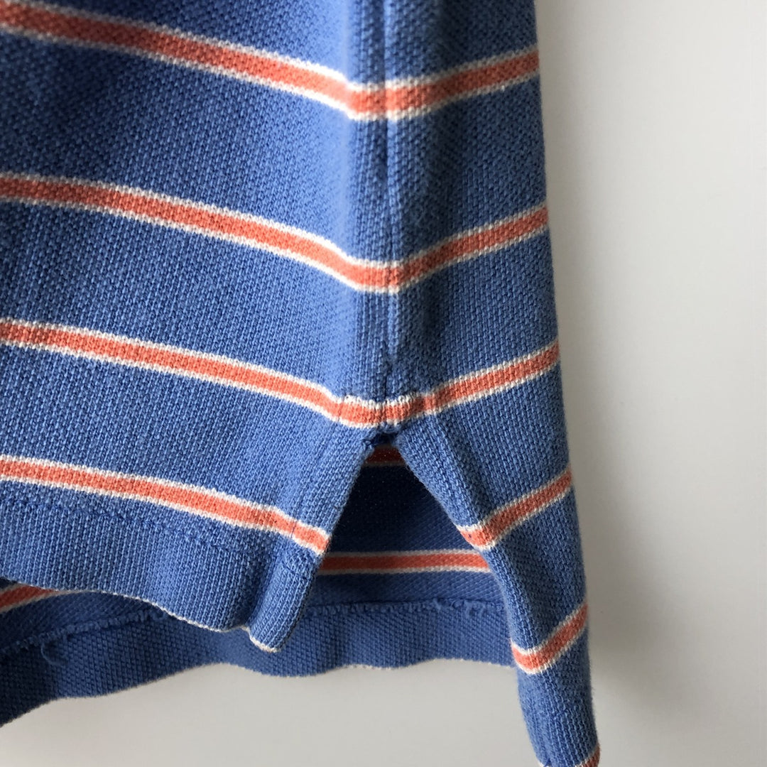 Ralph Lauren POLO by Ralph Lauren short sleeve striped polo shirt for women, size M cotton Blue type light blue Vintage Second Hand