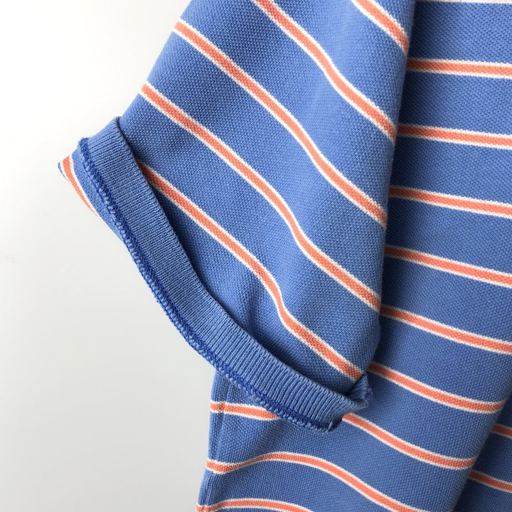 Ralph Lauren POLO by Ralph Lauren short sleeve striped polo shirt for women, size M cotton Blue type light blue Vintage Second Hand
